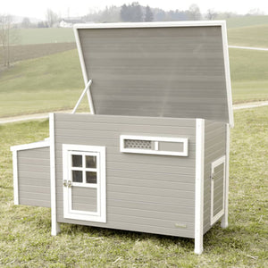 Kerbl Pollaio ECO Barney in Plastica 137x73x83 cm Grigio e Bianco 423474