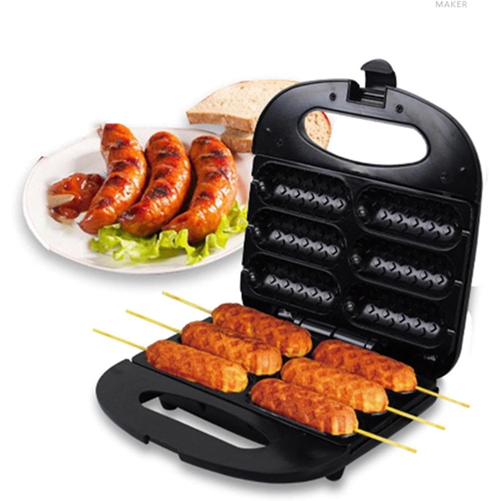 Trade Shop - Piastra Elettrica Antiaderente Multifunzione 750w Calore Uniforme Per Corn Dog Hot Dog -