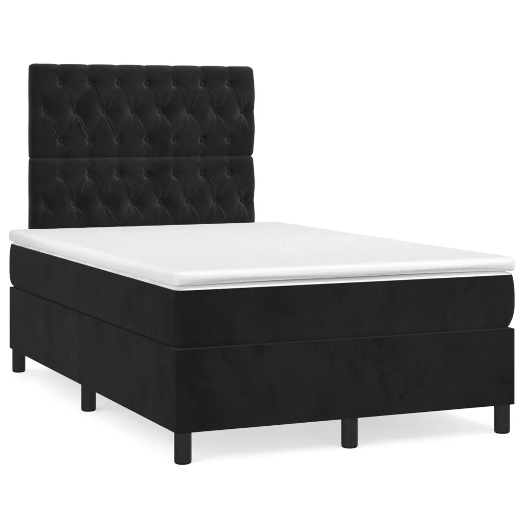 Letto a Molle con Materasso e LED Nero 120x190 cm in Velluto 3270331