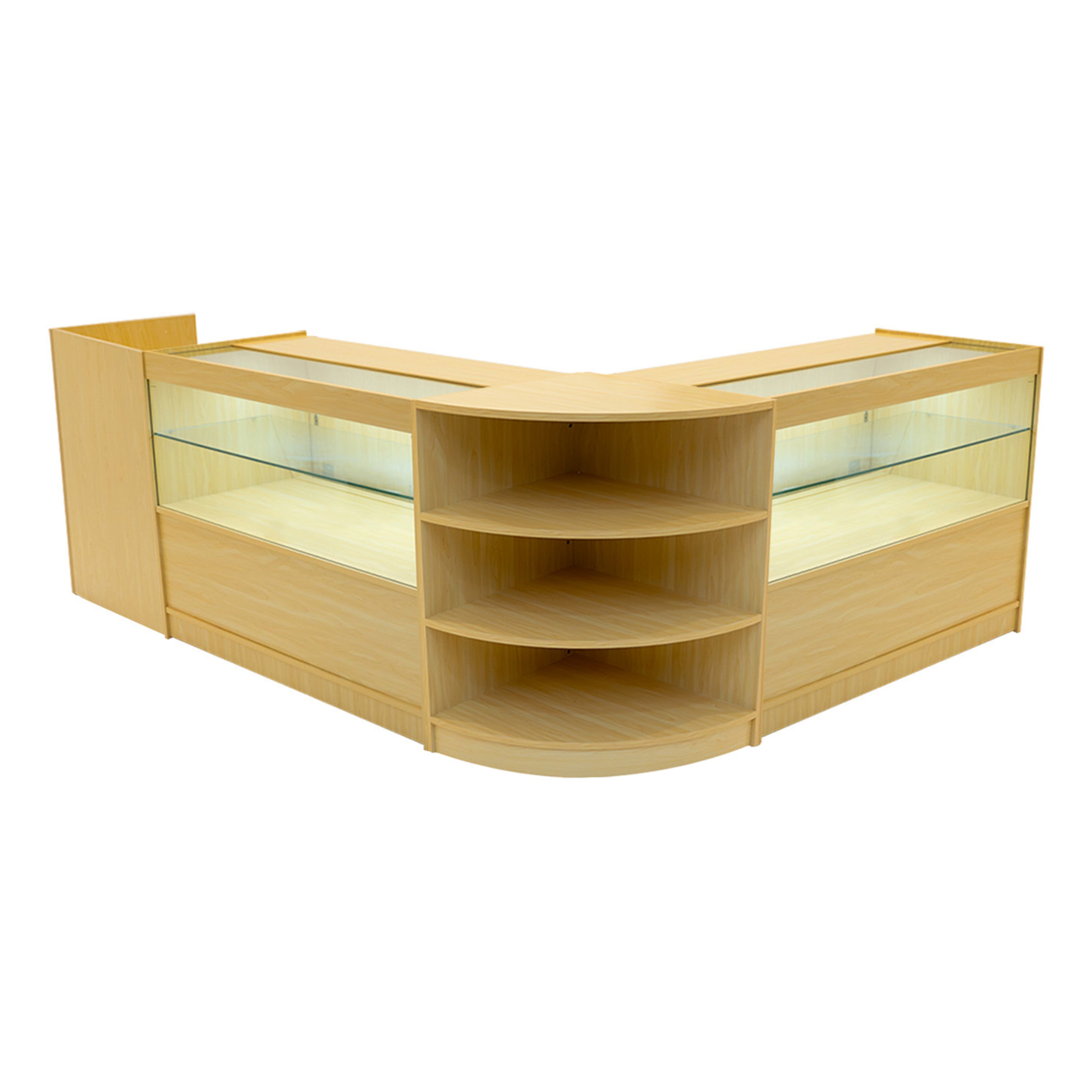 Set Banconi Acero Eclipse LED 2 x C1200 LM60 TB60 con Serrature e Vetrina