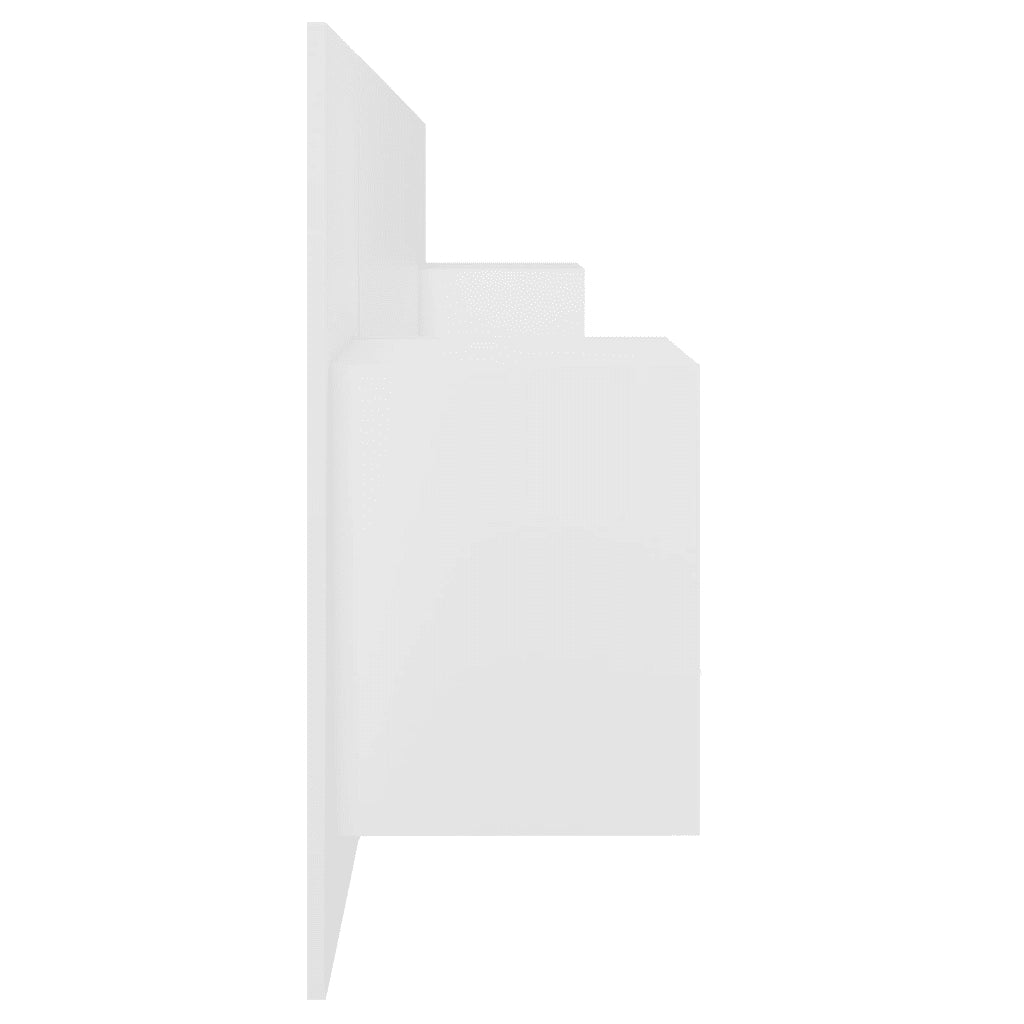 Testiera per Letto con Armadietti in Legno Multistrato Bianco 3115740