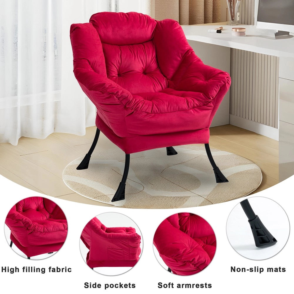 Poltrona Relax con Struttura in Metallo e Tasca Laterale ¨C MINIMAL ¨C Stile Moderno