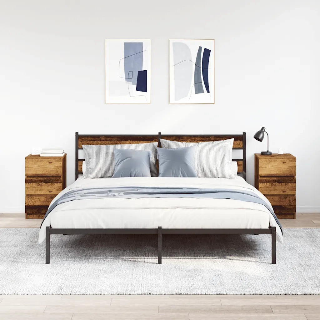 Comodini con 3 Cassetti 2 pz Legno Antico 39x35x65 cm 861352