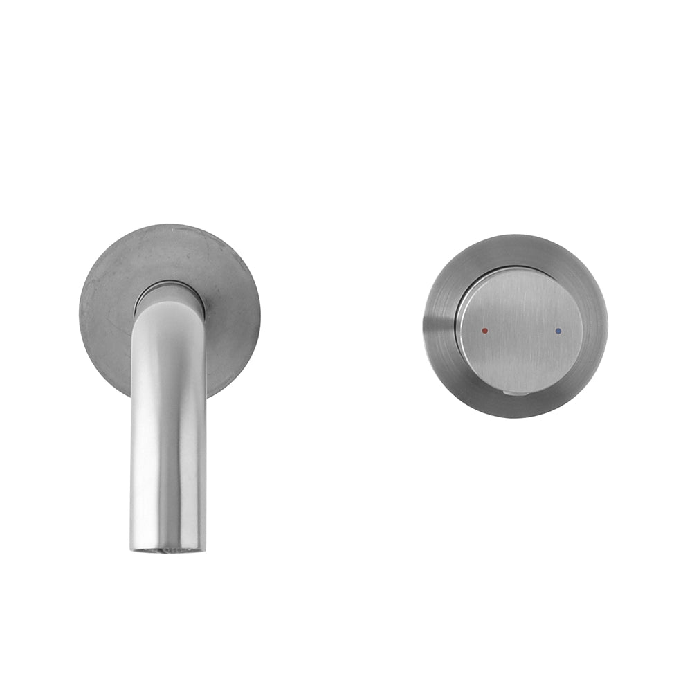 Miscelatore lavabo a muro satinato senza leva in acciaio inox Gemini