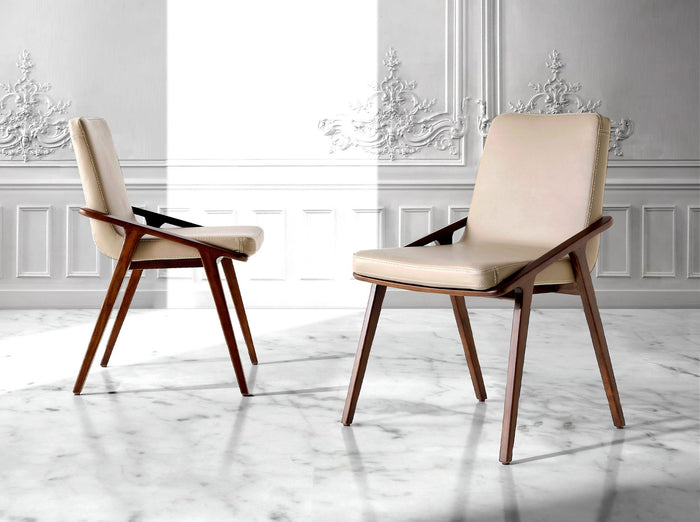 Sedia in ecopelle visone