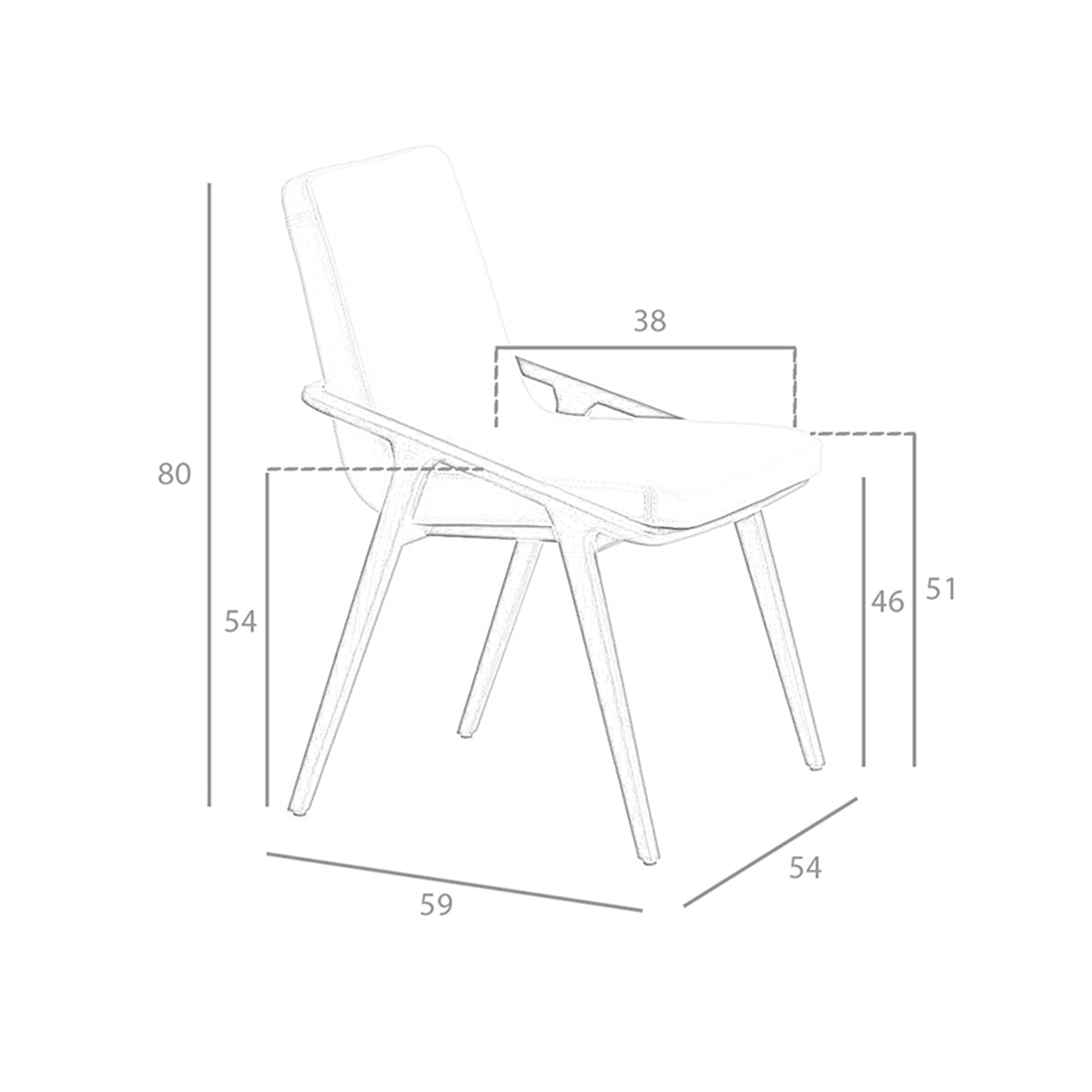 Sedia in ecopelle visone