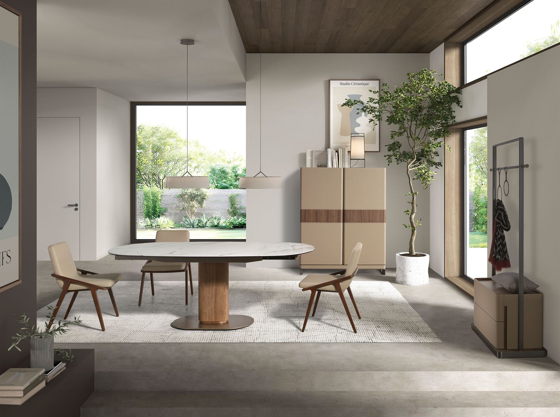 Sedia in ecopelle visone