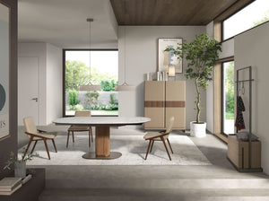 Sedia in ecopelle visone