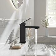 Fonte a controllo d'acqua per lavabo - vano silenzioso con valvola ceramica - acqua calda e fredda - miscelatore a unico movimento - kit di montaggio