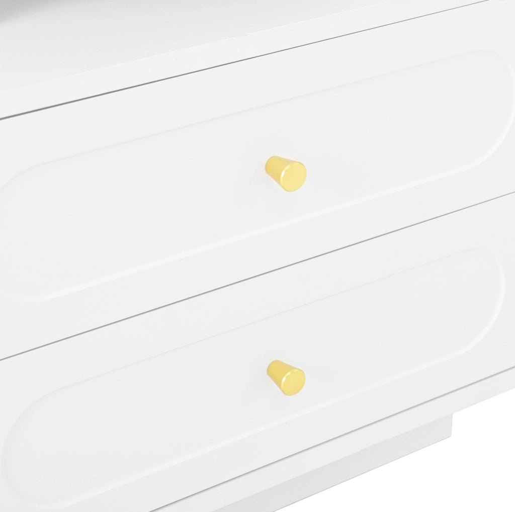 Comodino LED in truciolare 100x40x60 cm; bianco