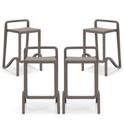 Set 4 sgabelli in polipropilene EOLO altezza seduta 65cm, impilabile, idrorepellente, resistente ai raggi UV, design moderno e innovativo, ideale per la cucina, la veranda o giardino colore Bianco
