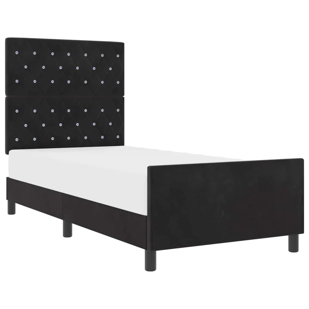 Letto a molle con testiera Nero 90 x 190 cm Velluto 3344845
