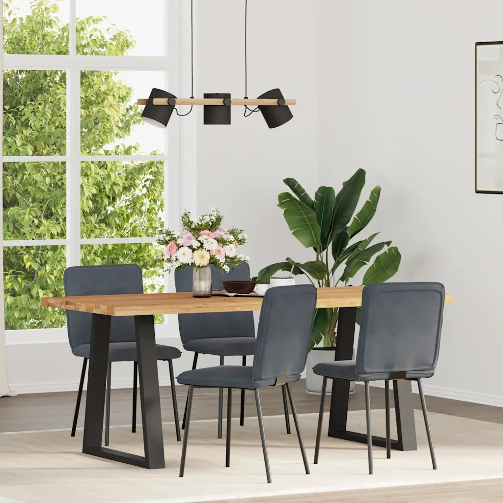 Sedie da Pranzo 4 pz Grigio Scuro in Velluto 3315310