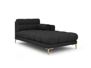 Cosmopolitan Design - Chaise longue destra "Bali" in tessuto strutturato grigio scuro 