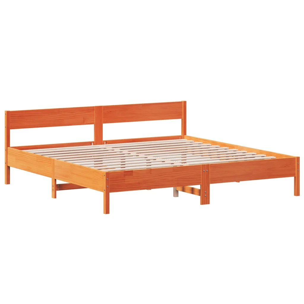 Giroletto senza Materasso-Struttura Letto Marrone Cera 180x200 cm Legno di Pino 495760