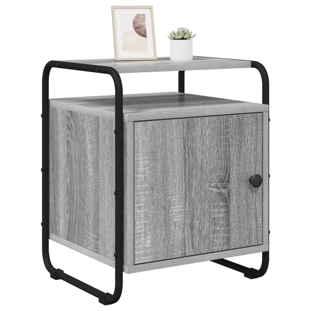 Armadio da Notte 2 pz Sonoma grigio Legno ingegnerizzato 8007618