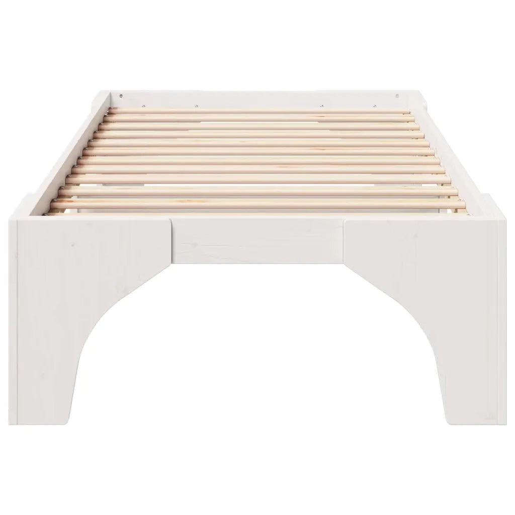 Struttura del letto Bianco 100 x 200 cm Pino massello