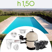Kit componenti per piscina in cemento armato ARIZONA 14,00 x 7,00 h 1,50 m