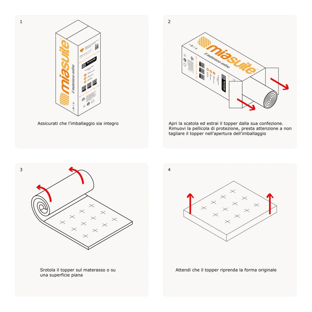 Topper Una Piazza e Mezza 120x190 in waterfoam - alto 8 cm, sfoderabile, tessuto AloeVera | Correttore H8
