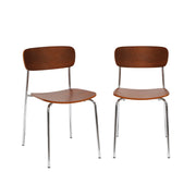 Set di 2 sedie vintage in metallo e compensato , grigio perlato