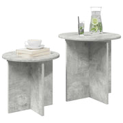 Set tavolini 2 pz | Tavolo laterale Grigio Cemento Legno ingegnerizzato