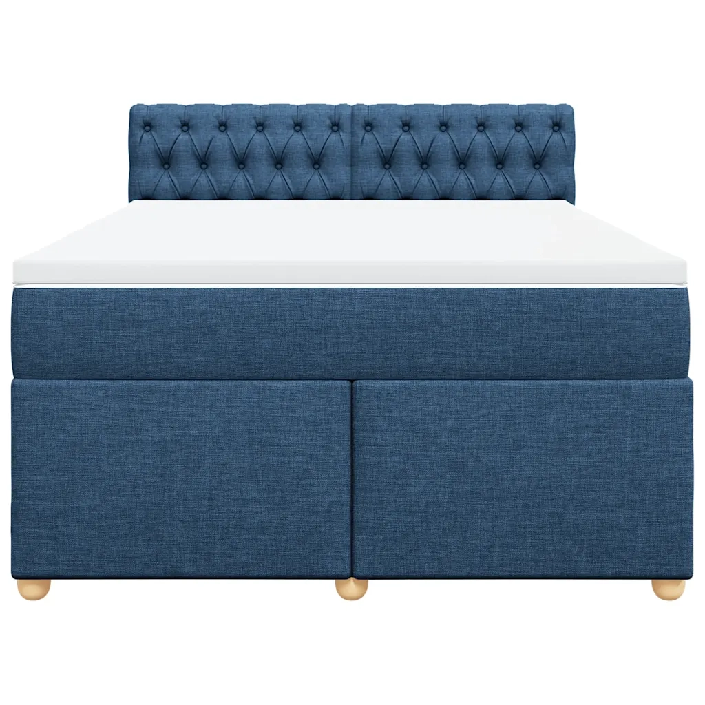 Giroletto a Molle con Materasso Blu 140x190 cm in Tessuto