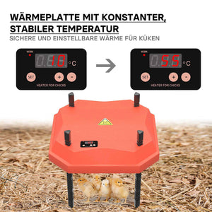 Fudajo Chioccia artificiale 25x25cm 30W Piastra termica per 15-20 pulcini con temperatura regolabile