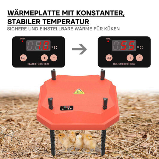 Fudajo Chioccia artificiale 25x25cm 30W Piastra termica per 15-20 pulcini con temperatura regolabile