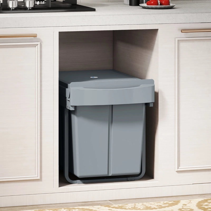 PATTUMIERA DA INCASSO 52x33,5x41 cm Grigia 40 L 2x20 L
