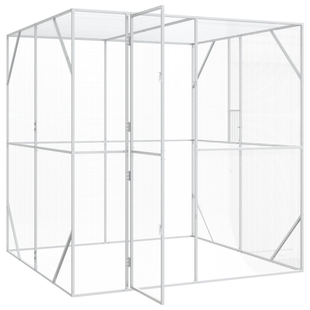 Voliera per Uccelli Antracite 209x202x214 cm Acciaio