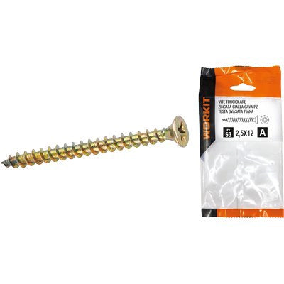 VITE TRUCIOLARE TSP ZINCATA GIALLA SELF WORKIT - CAVA PZ FILETTO INTERO MM 5,0X60 CF=PZ 11- 5 confezioni