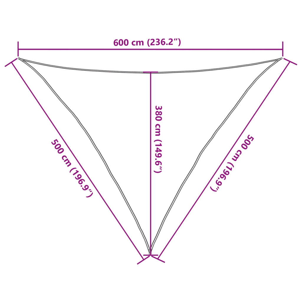 Vela Parasole 160 g/m² Nera 5x5x6 m in HDPE 311760