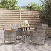 Set Bistrò da Giardino 5 pz con Cuscini in Polyrattan Grigio 3187431