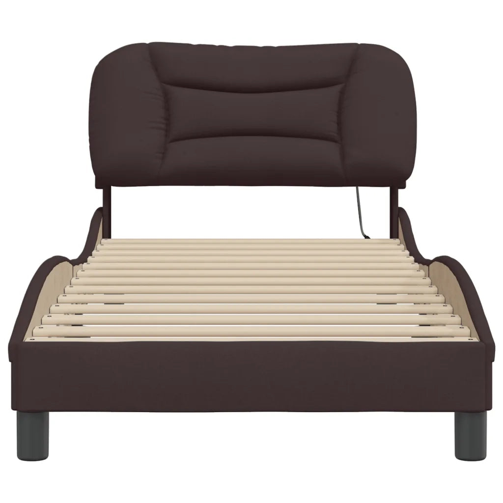 Giroletto con LED senza Materasso-Struttura Letto Hvar 80x200 cm Tessuto 713747