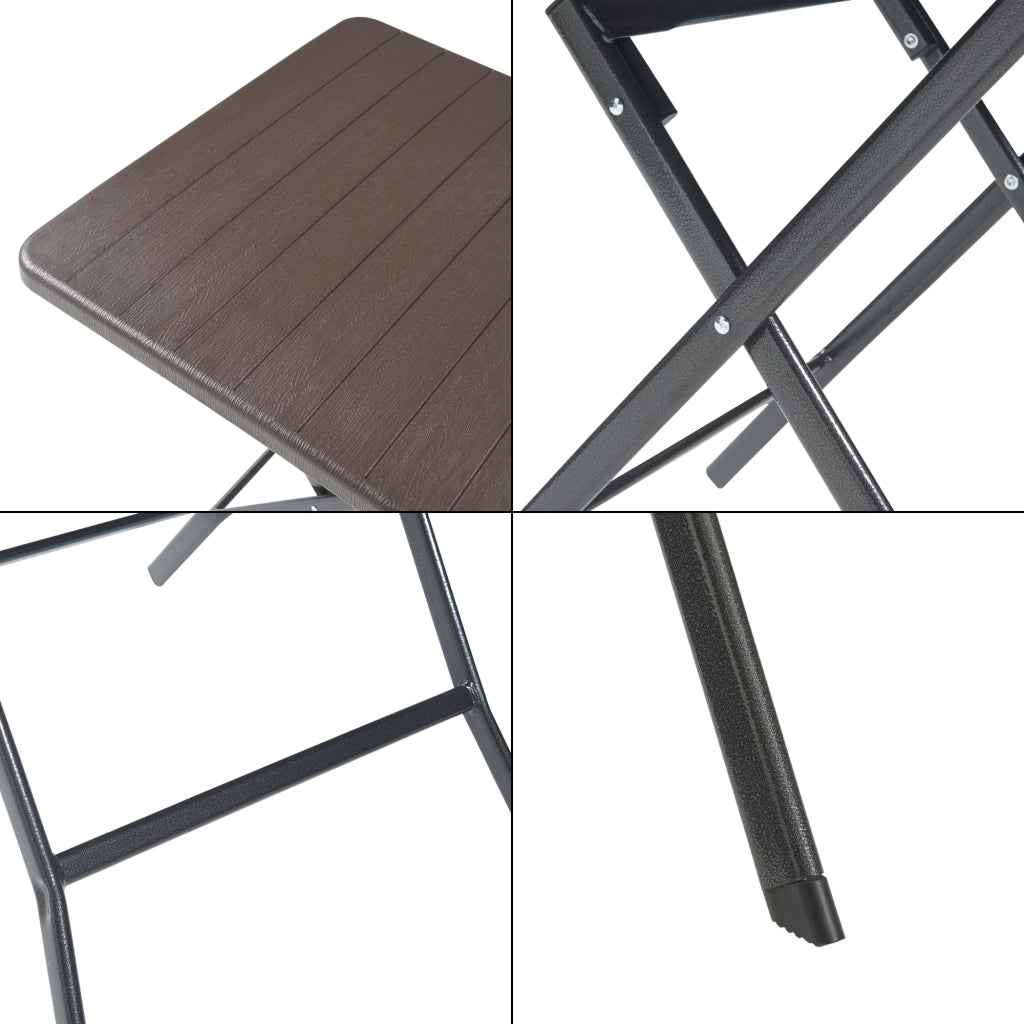 Tavolo da campeggio pieghevole 78 x 78 x 74 cm effetto legno marrone 03_0011000