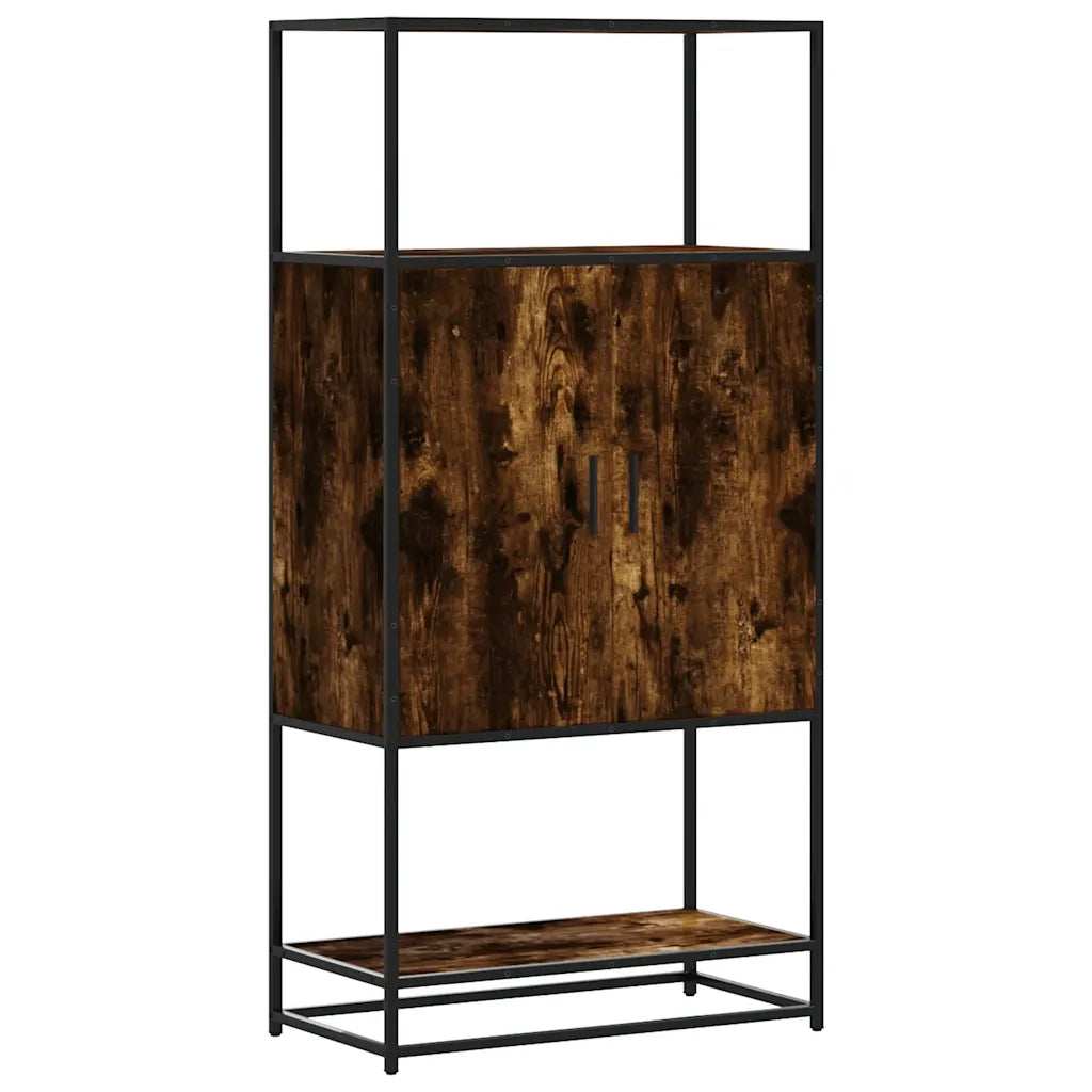 Credenza Rovere Fumo 68x35x139 cm Legno Multistrato Metallo 849041