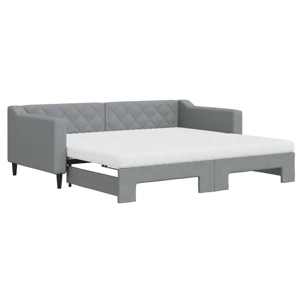 Divano Letto Estraibile Materassi Grigio Chiaro 90x190 Tessuto
