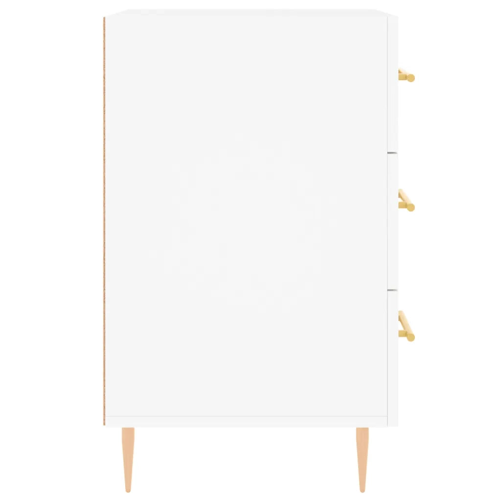 Comodino-Tavolino da notte Bianco 40x40x66 cm in Legno Multistrato 542716