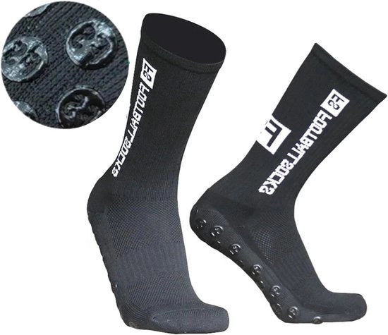 Socks sportivi per uomini e donne - Taglia 39-46 - Antiscivolo - Adatto per calcio, pallacanestro, corsa, bicicletta e maratona - 1 coppia nera 39-46 EU