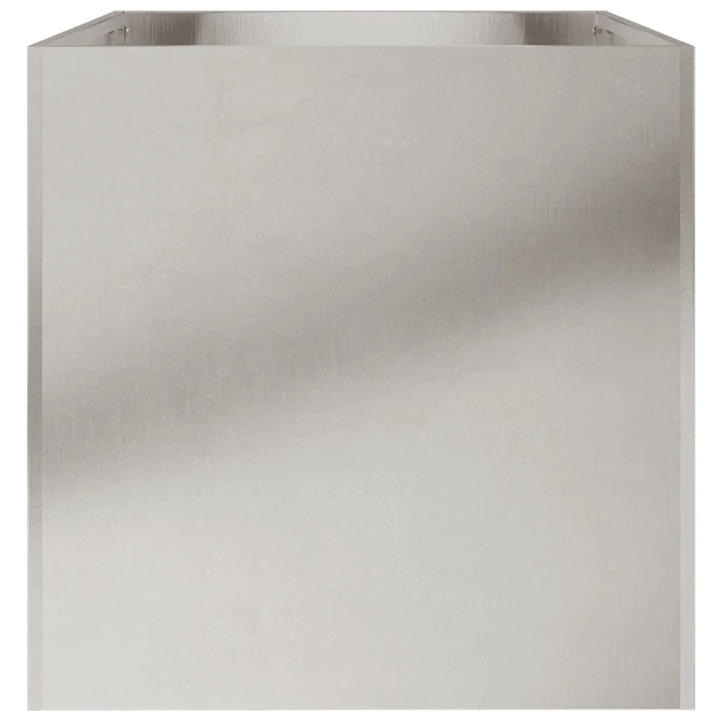 Fioriera | Cassetta per fiori | Vaso Argento 62x40x39 cm in Acciaio Inox