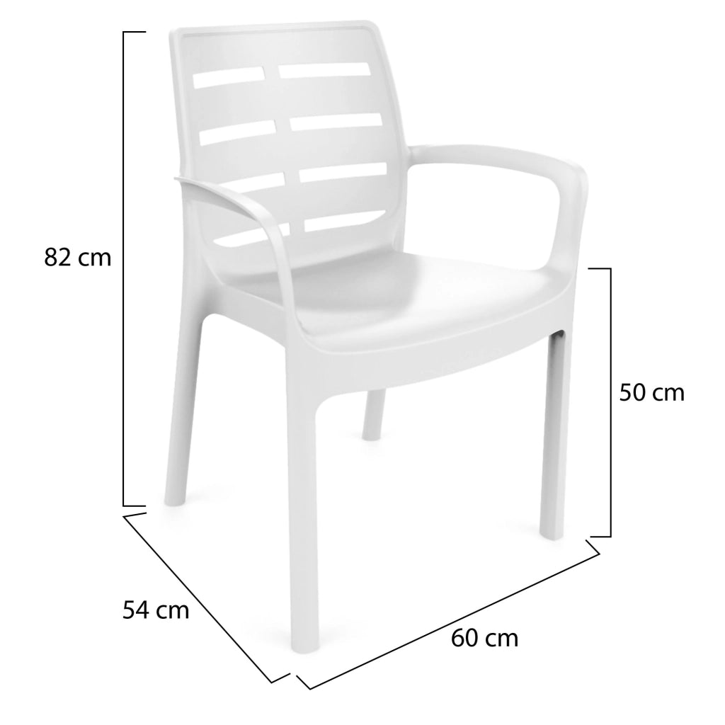 Excel, Sedia da Esterno 4 Sedie Made in Italy, Bianco