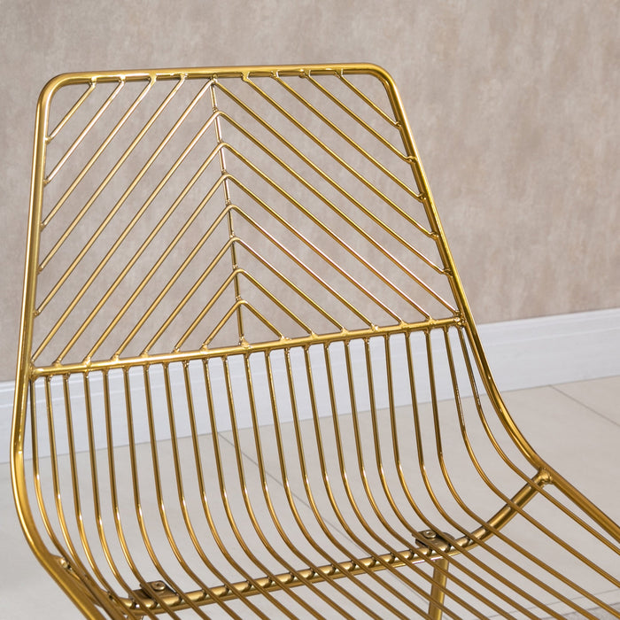 Set 2 Sgabelli Alti da Bar 53x56x110 cm in Metallo Oro