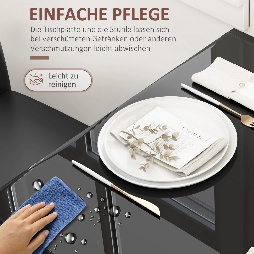 Tavolo da pranzo con sedie Set ¨C zephmum ¨C Nero