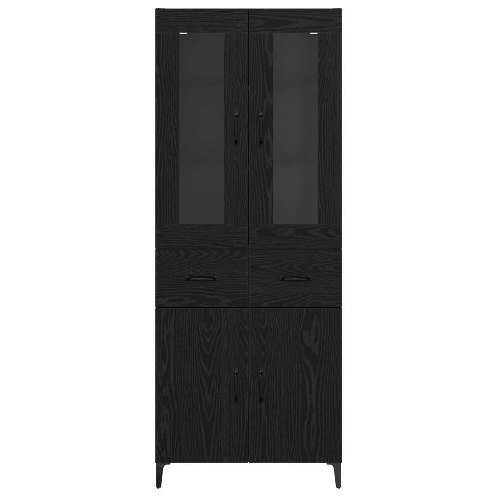 Credenza Rovere Nero 69,5 x 34 x 180 cm Legno multistrato 3416187