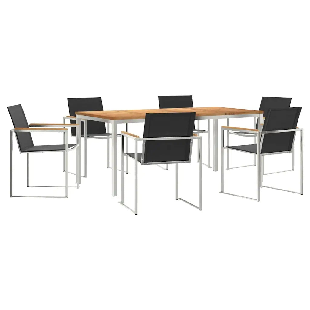 Set da Pranzo per Giardino 7 pcs Marrone Legno di teak solido 3334834