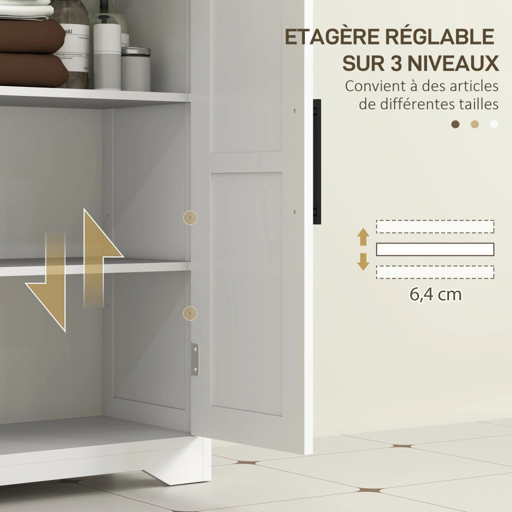 Mobile Bagno con 4 Cassetti e Anta ¨C zephmum ¨C Bianco 81.2x30x83.8 cm
