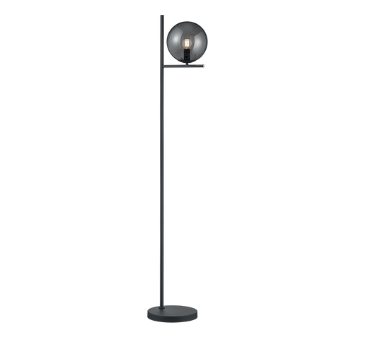 Piantana, metallo e vetro, antracite e fumé, H 150 cm, Pure