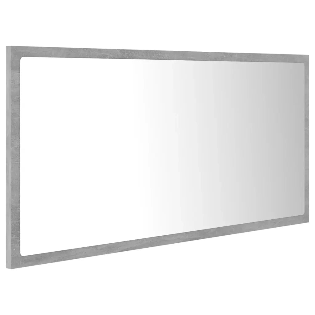 Specchio da Bagno LED Grigio Cemento 90x8,5x37 cm in Truciolato cod mxl 77014