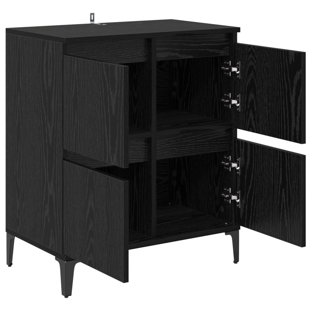Credenza | Madia | Buffet da pranzo | Armadio da pranzo Rovere Nero 60 x 35 x 70 cm