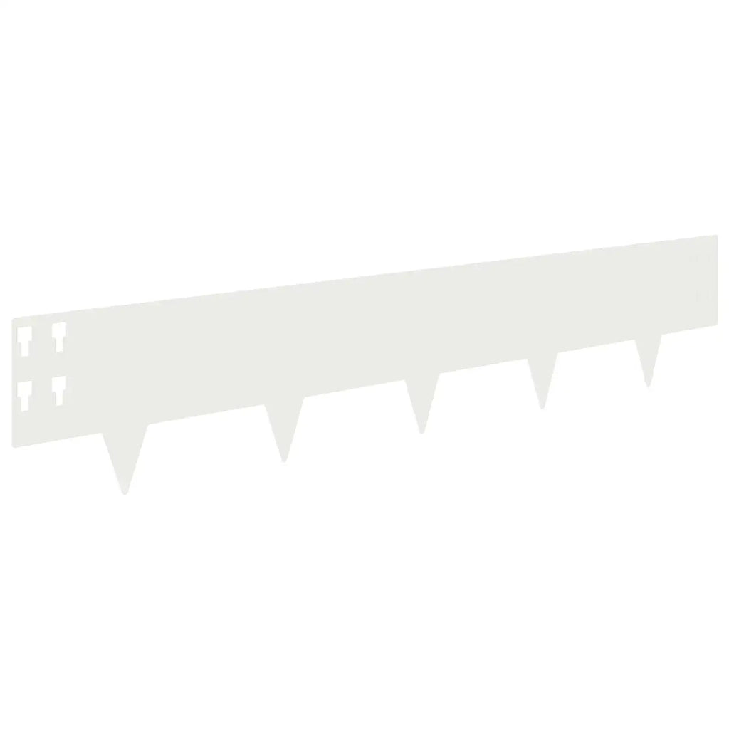 Bordura per Prato 10 pcs 100 x 20 cm Acciaio Bianco 8008578